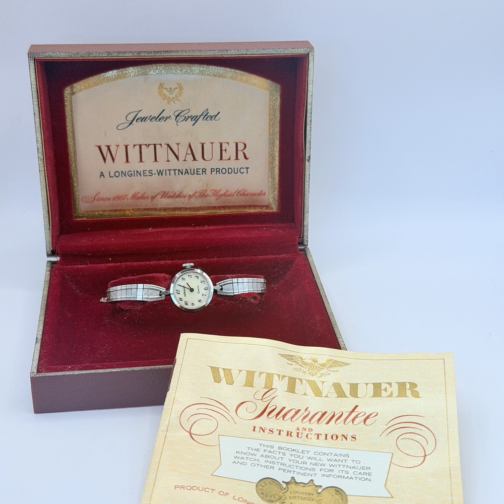 Vintage Wittnauer Women's Watch Geneve 10k White GF w/ Orginal Box Runs Bracelet